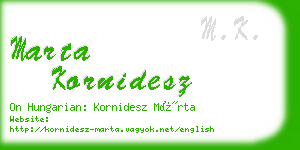 marta kornidesz business card